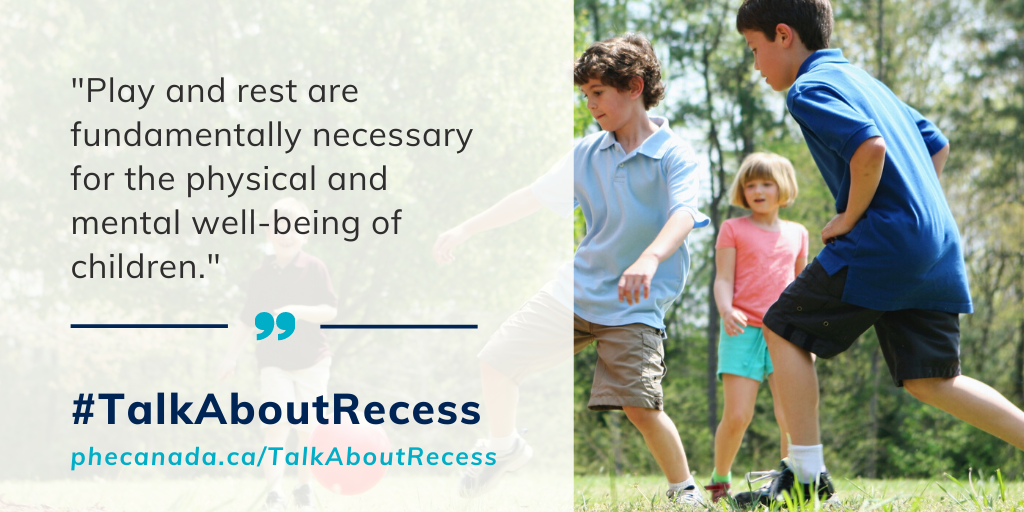 Recess plays a critical role in shaping positive social relationships, overall health &amp; academic performance for children. It's an essential component of a supportive return to school environment where students can grow, learn &amp; play. @Recessprojectca 

#TalkAboutRecess