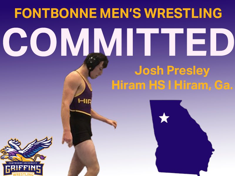 FBUGriffins's tweet photo. @FbuWrestling head coach Amond Prater announced the signing of Josh Presley for the 2020-21 season! Welcome Josh! #FBUGriffins #SoarHigher https://t.co/WDtUTS8Wch