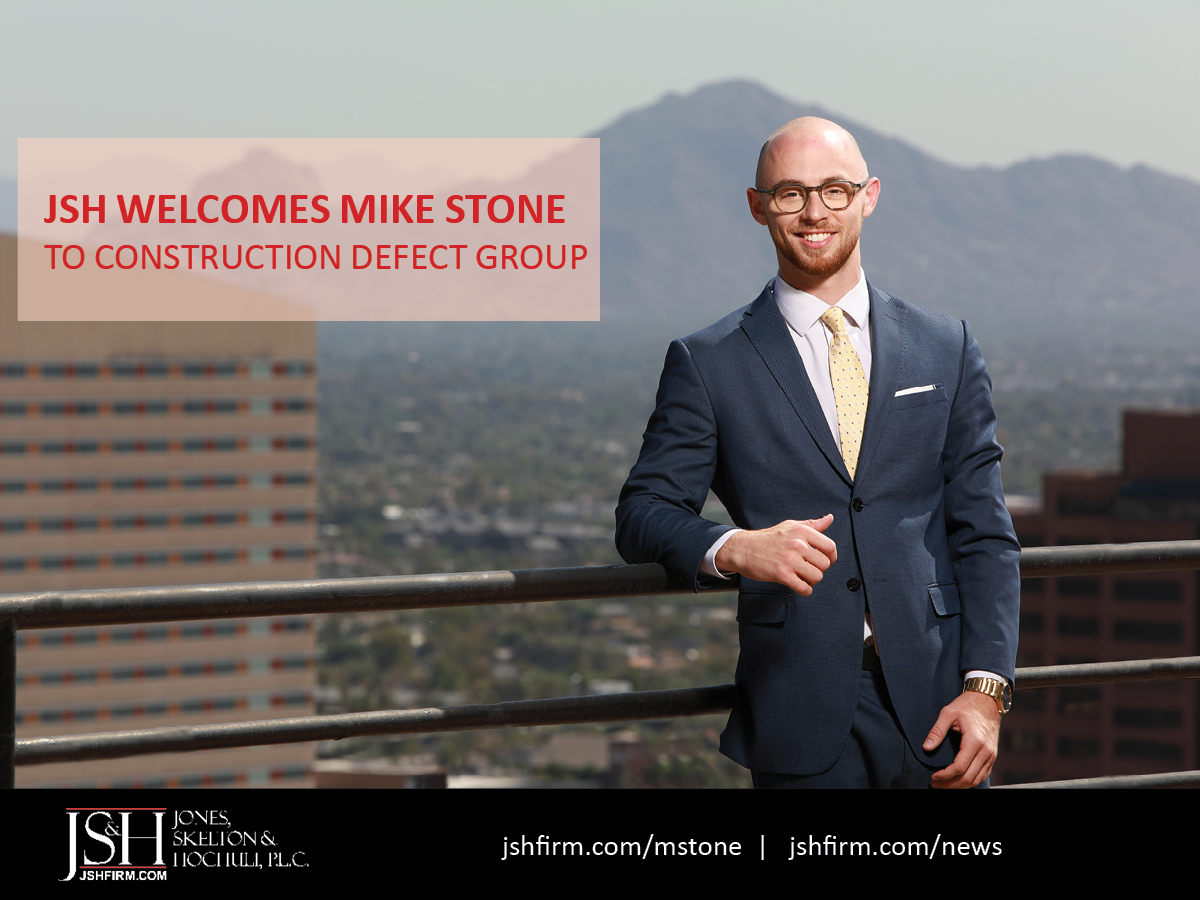 JSHfirm's tweet photo. Michael Stone joins JSH's Construction Defect Group. Read more here https://t.co/6HrKFwJCL1 https://t.co/lcRfzYQlvD