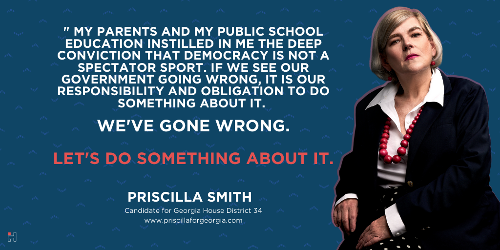 her_term's tweet photo. Artist + Activist + Educator = @Priscilla4GA She's taking on the fight for the soul and heart of Georgians ✊Just as she said, "let's do something about it!" #gapol #electher #herterm #whotovote #activist https://t.co/lmwLOdBr0X