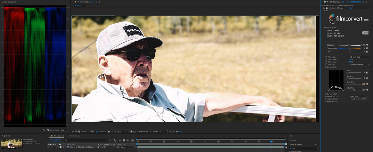 Maxime4246's tweet photo. @FilmConvert I just got Nitrate and like it very much ! However I am having trouble with getting good results with ML RAW footage coming from my 5D Mark 3. If I choose the ACR ML RAW profile, it gives me over exposed highlights &amp; crushed shadows like below. Any advice ? https://t.co/XEo8nRxEmK
