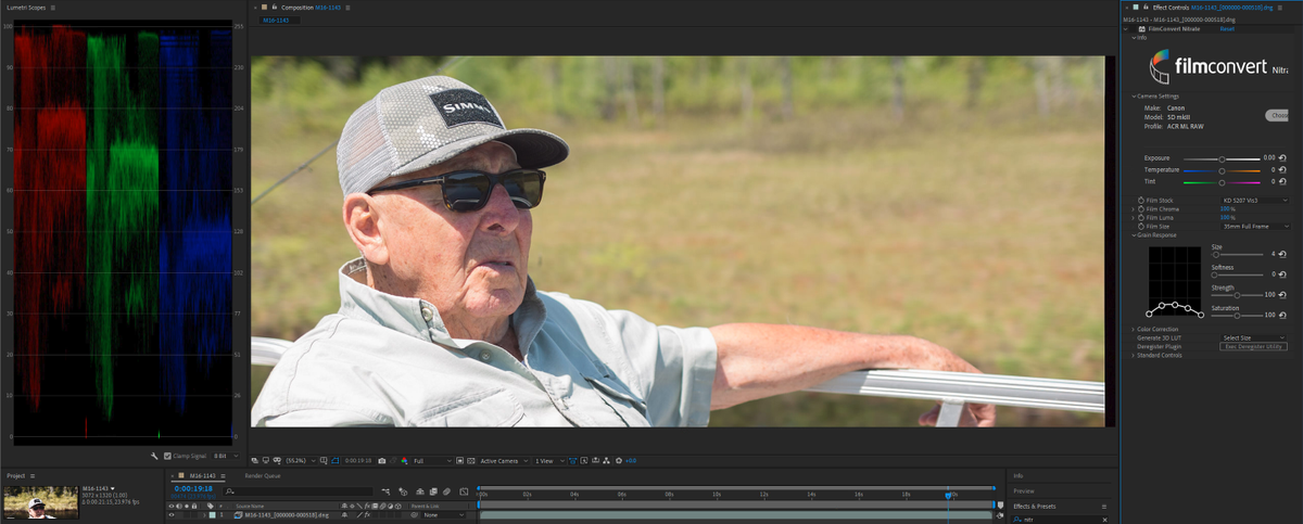 Maxime4246's tweet photo. @FilmConvert I just got Nitrate and like it very much ! However I am having trouble with getting good results with ML RAW footage coming from my 5D Mark 3. If I choose the ACR ML RAW profile, it gives me over exposed highlights &amp; crushed shadows like below. Any advice ? https://t.co/XEo8nRxEmK