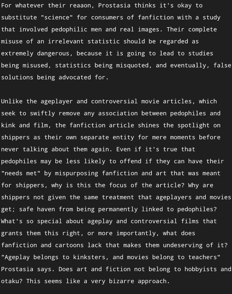 6. DangerThis misuse of that study should be regarded as dangerous. It's suggesting that decisively fictional pornography is no different from real images - something that people like Patrick Galbraith has already disproven.