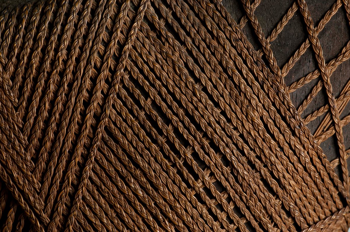 From our collection- this ceremonial adze (ruatangaeo) originated from the island of Mangaia in the Southern Cook Islands. The decoration, polished head &amp; triple triangle lashings of a ruatangaeo are unique to Mangaian adzes.

Hawke's Bay Museums Trust, Ruawharo Tā-ū-rangi, 40/58