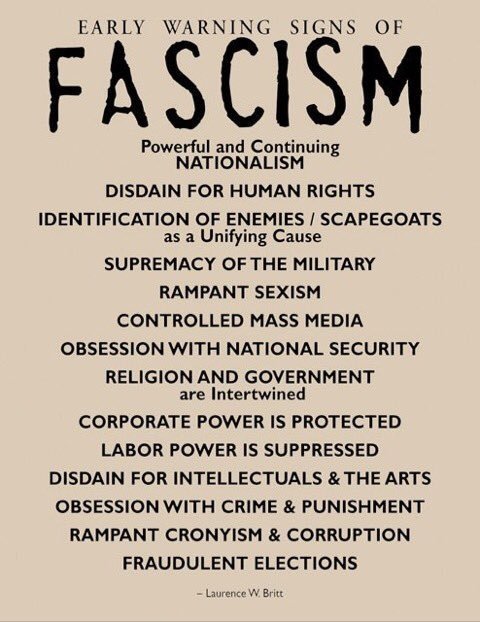 Fascist regimes need not start at gunpointThe signs in this thread are indications that those in government are using their power to protect their privilege & not the people they should representGood people gave them that power as well as bad, by not paying attention #Resist