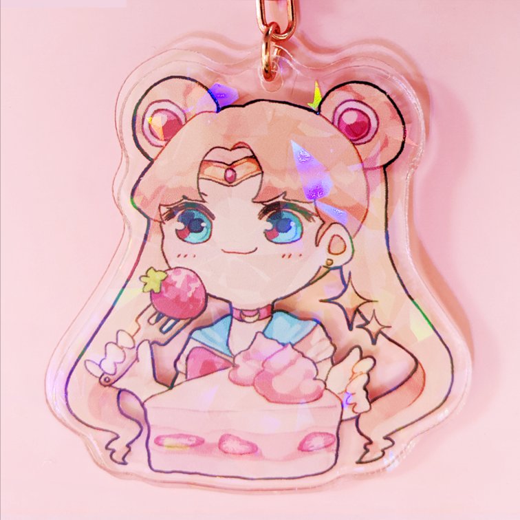 sailormoonzine's tweet photo. Check out our cute Usagi holographic keychain! We only have 5 left, so make sure you get yours today!⭐https://t.co/yh6WDmVUp9 https://t.co/nRRX8HlEV0