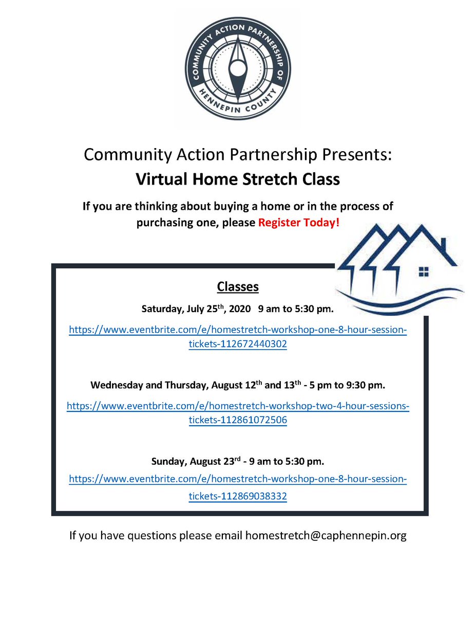 Are you on the road to becoming a homeowner or just considering homeownership at this time? If so, join CAP-HC's virtual Home Stretch Class.