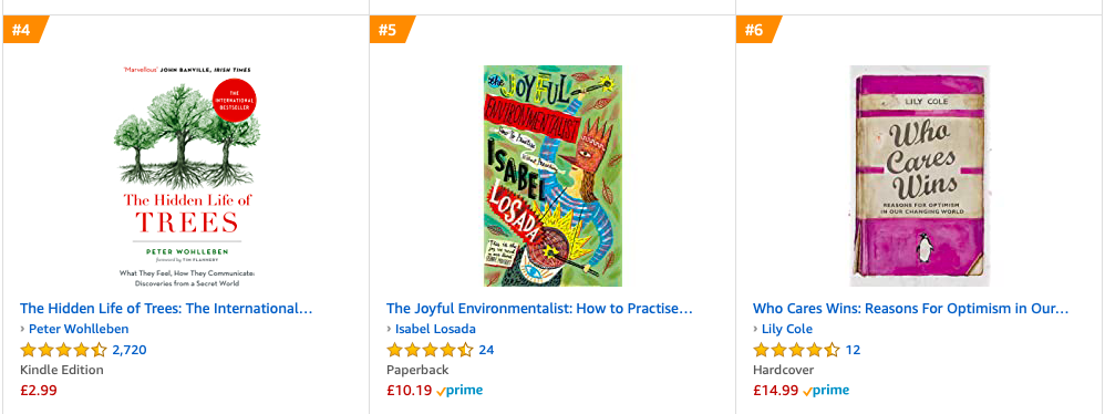 IsabelLosada's tweet photo. Very proud to be sitting between @PeterWohlleben 's #TheHiddenLifeofTrees and @lilycole's new book #WhoCaresWins We need as many new books about trees, joyful environmentalism & caring activism as possible. #PositiveReading #Nature #Bestsellers #readingforpleasure #Books https://t.co/jKFA3CcCVj