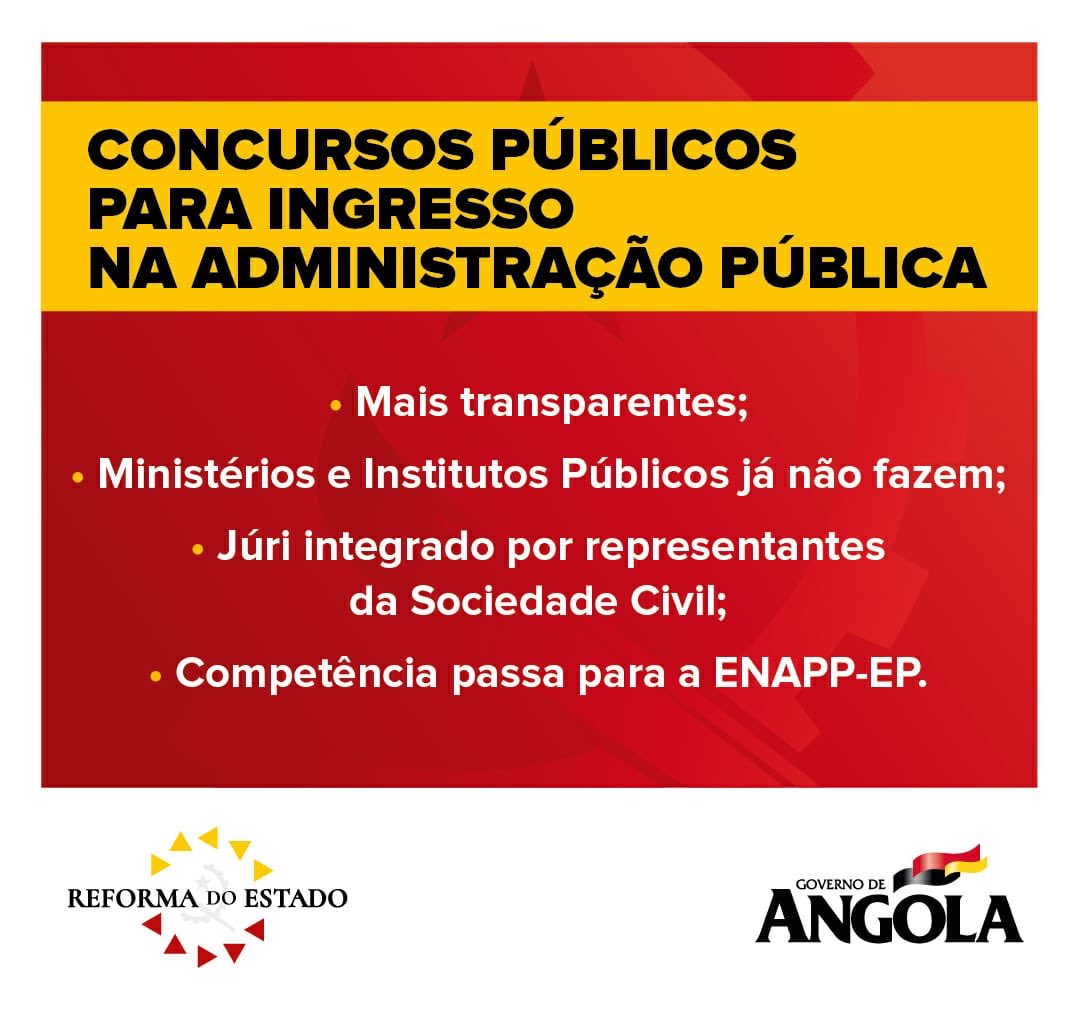 AdaodeAlmeidaAO's tweet photo. REFORMA DO ESTADO 
Reformamos o modelo de organização dos concursos públicos para garantir mais transparência ao ingresso na Administração Pública.
Os concursos serão organizados por uma única entidade e o júri terá participação de representantes da sociedade civil. https://t.co/uW880sAfIi