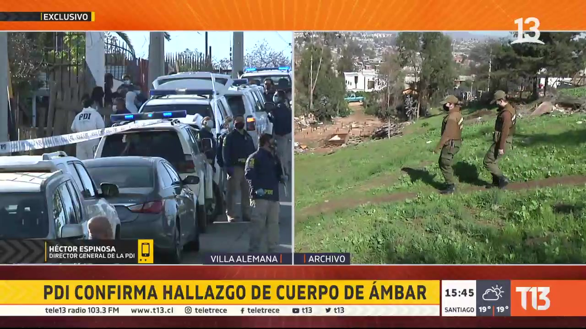 T13's tweet photo. 🔴 Director general de la PDI, Héctor Espinosa, confirma hallazgo del cuerpo de Ámbar en patio de la casa de su madre y pareja. 

EN VIVO 📺 #T13Móvil » https://t.co/aHyoIgy5tS https://t.co/tL85CjV4fZ