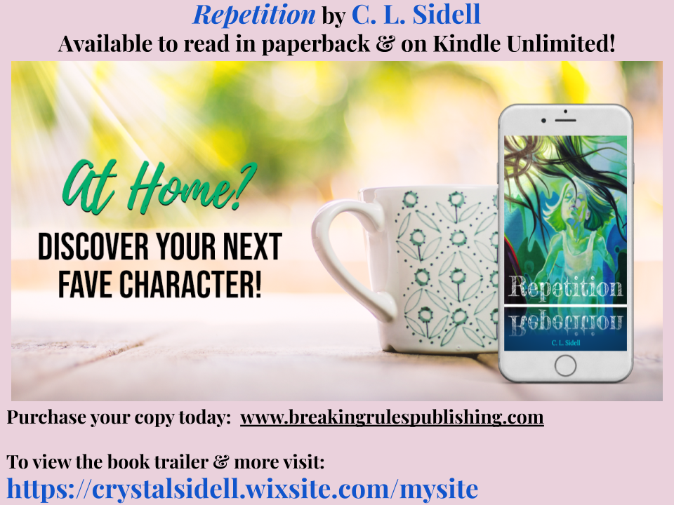 PattyannMc's tweet photo. #CLSidell is today's Author of the Day #BreakingRulesPublishing If you're looking for incredible world building in your stories, check out my dear friend's #DebutNovel #REPETITION
Amazon: https://t.co/73Kw41rtLH
Please leave a nice review!
Twitter: @sidellwrites https://t.co/uWytXDx2MO
