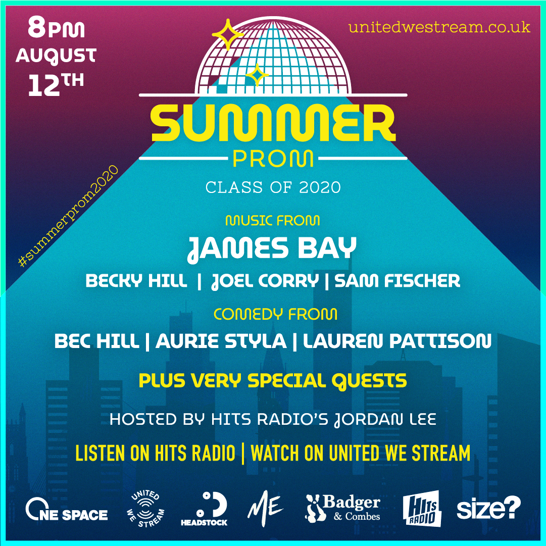 SalfordICP's tweet photo. We know it's been difficult for school and college leavers this year but @StreamGM have set up the ultimate summer prom live stream with global artist @JamesBayMusic headlining.

🎵 Listen from 8pm on August 12th on https://t.co/9j5JpMBHqD  🎵

#UnitedWeStream #SummerProm https://t.co/U5tGouosal