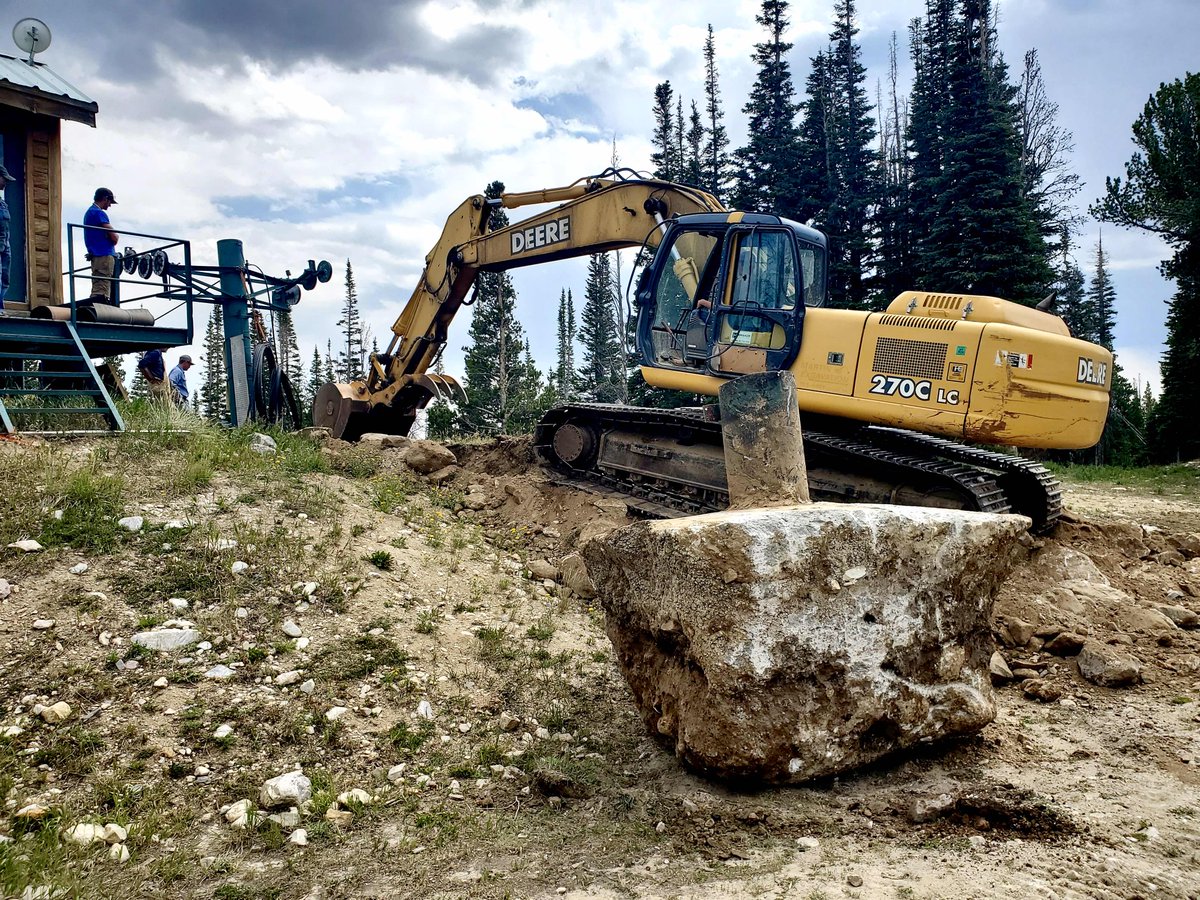 The digging at the top of Chute has begun! #Chuteremodel #summerprojects #snowyrangeski #skiwyo