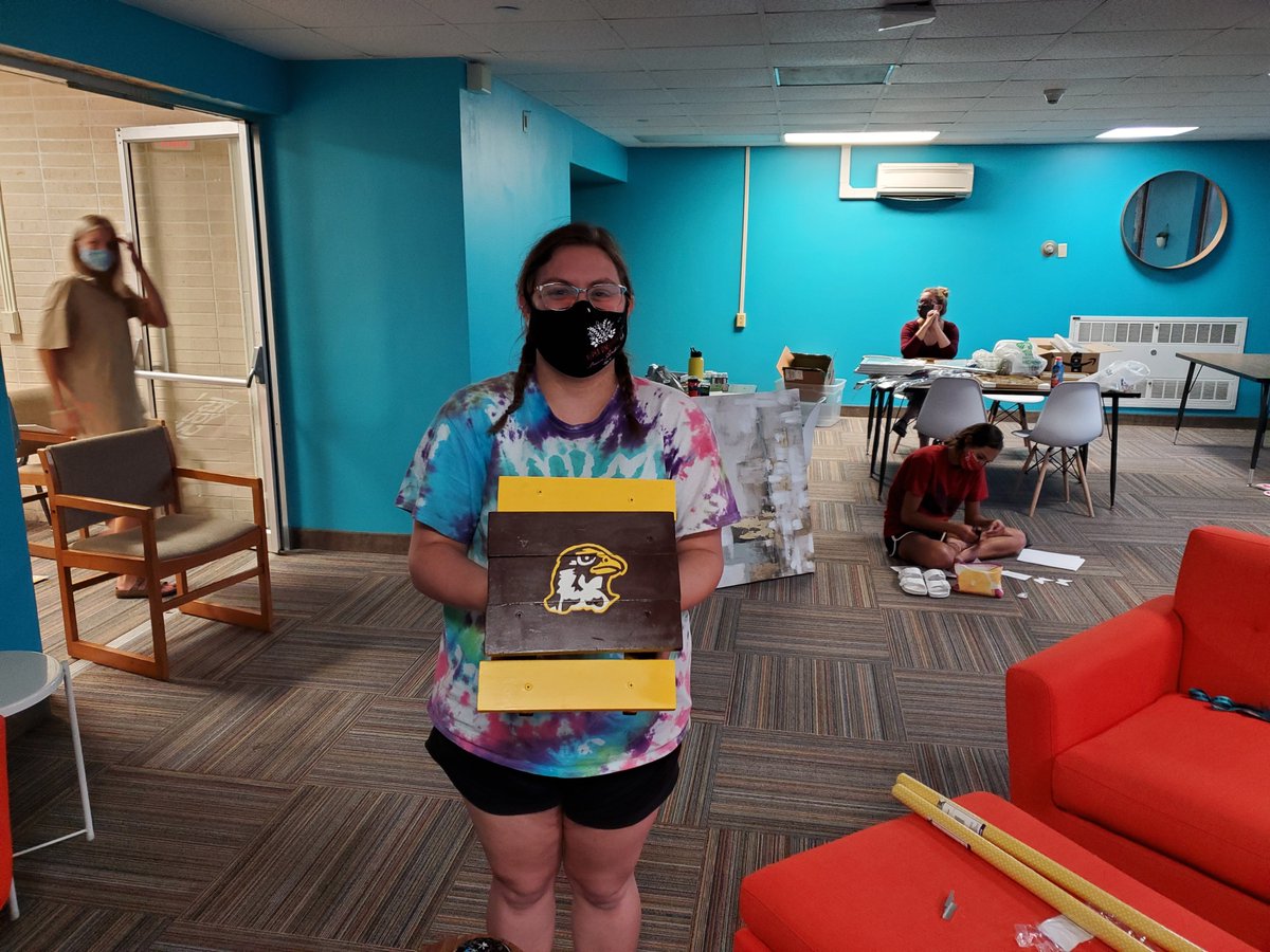 Thanks to <a href="/Quincy_U/">Quincy University</a>'s amazing Meghan Salamon, of Pecatonica, IL, who presented me with a squirrel-sized picnic table for the #Quincy_U president's backyard. The table is great, but do we want to encourage the hordes of campus squirrels? Thanks, Meghan! <a href="/QUHawks/">Quincy Hawks</a> #QUHawks