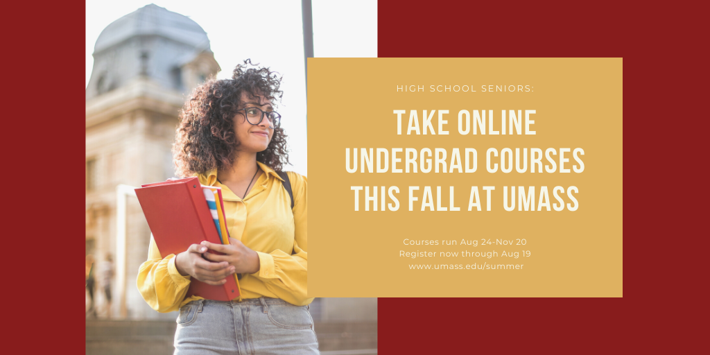 NEW for Fall 2020, high school seniors can register for a selected list of online undergraduate UMass courses. Registration open now through August 19th. Details:
umass.edu/summer/hs-unde…
#precollege #highschoolstudents #onlinelearning