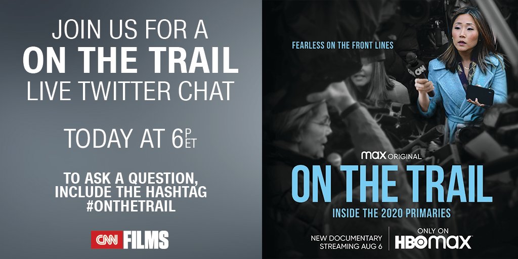 Get your questions ready! Join #OnTheTrail EP @khinman and CNN embeds @DaniellaMicaela and @JasJWright for a live twitter chat today @6pET. Follow and use the #OnTheTrail hashtag to join in, and view the documentary streaming now on @HBOMax. https://t.co/nkryPej934