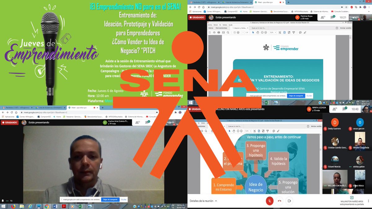 WILLINGTON79's tweet photo. 🔴 Nutrida agenda de 💪#Entrenamientos de valor para nuestros #Emprendedores del @senahuila #SBDC #LaAngostura en el marco de los #JuevesDeEmprendimiento💡#Ideación 🛠️ #Prototipaje 👍#Validación 🚀#Picth ❗️#SomosSENA 💪con #Calidad y #Pertinencia❗️🙋 https://t.co/SVl7QVMQ3z