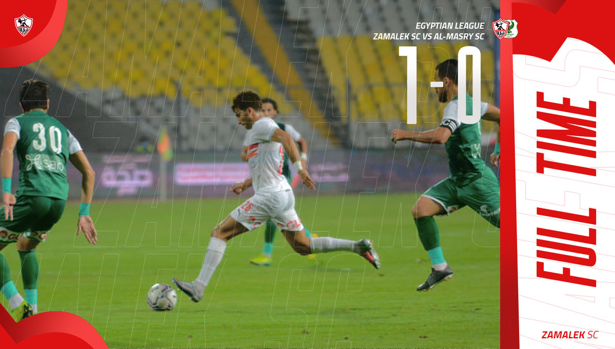 ZSCOfficial's tweet photo. نهاية المباراة: الزمالك ١-٠ المصري https://t.co/CE40bE2qM8