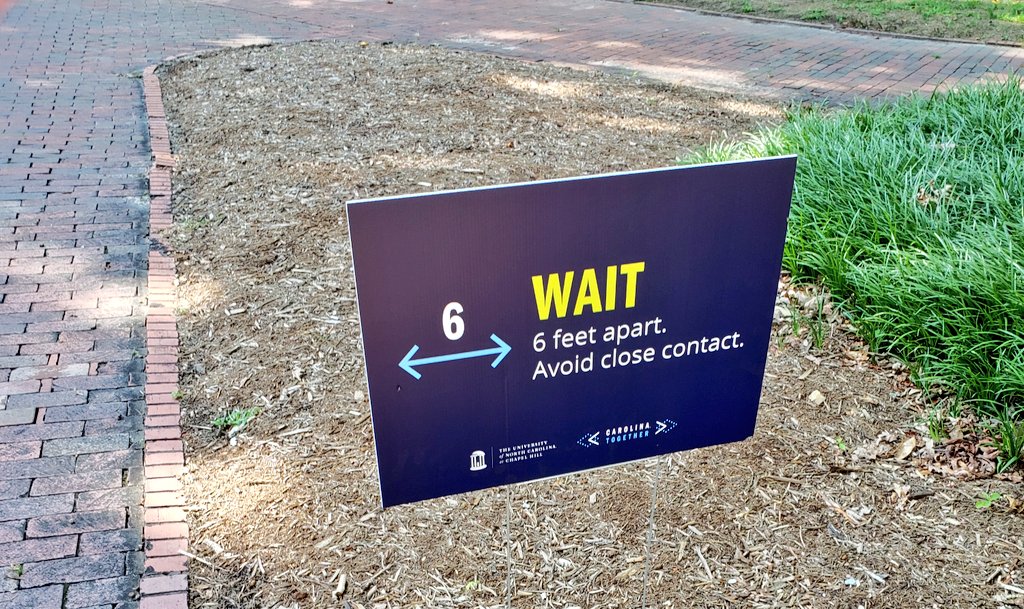 right now, it is important to let  @unc know that ALL classes should be online. Having classes face to face will only spread  #COVID19.Someone help me here? How can students socially distance while walking to and from classes? (7/n)