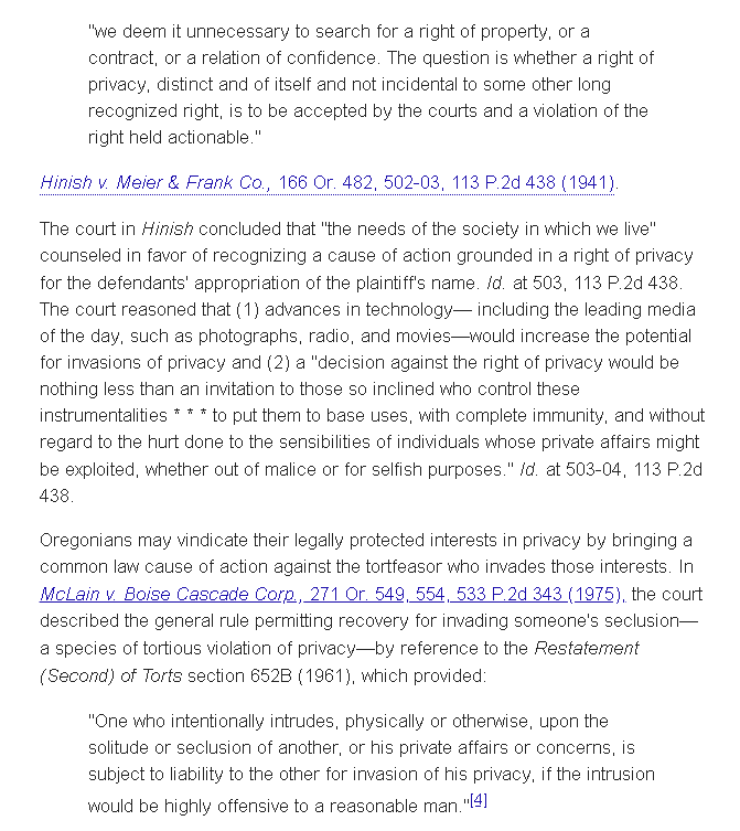 If our privacy rights are based on what's reasonable to expect from strangers, and we're freaked out by strangers digging through our trash, then it made sense that Oregon's right to privacy would protect citizens from government trash pulls. /5