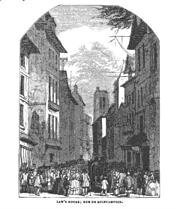 Charles Mackay’s 1841 _Extraordinary Popular Delusions and the Madness of Crowds_ included chapters on alchemists, Mesmeric magnetism, witch trials, and all sorts of craziness, but it opened with John Law and the rue Quincampoix