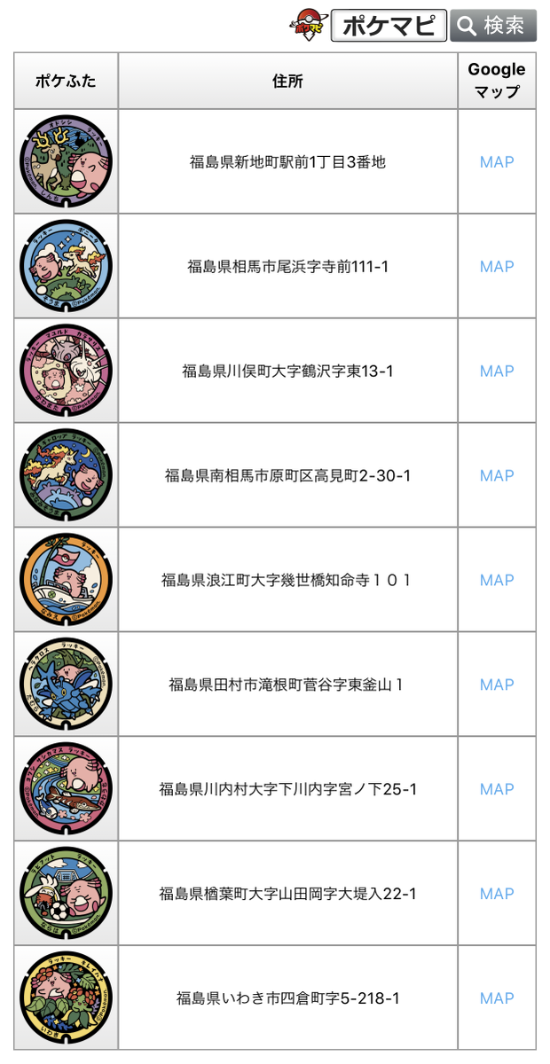 Twitter पर ポケモンgo攻略情報 ポケマピ 福島県に新たにポケモンマンホール ポケふた が登場 ふくしま応援ポケモン のラッキーがメインのマンホールです 様々なポケモンたちとコラボしていて可愛いですね ポケふたの一覧や設置場所 その他関連情報は