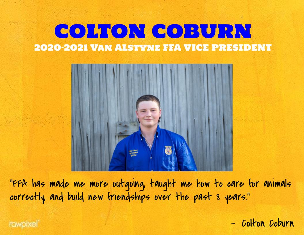 Meet Colton Coburn - VA FFA's Vice President!!!