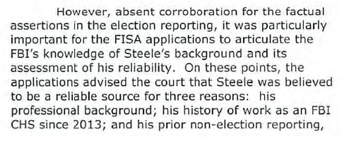 Why is Ohr/Steele important? The IG has told us because Steele was a CHS his reporting didn't need to follow Woods procedures, however Gaeta was the official FBI handling agent and told the IG he NEVER would have allowed it to be used