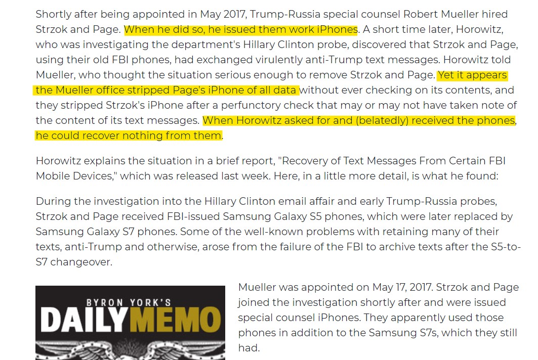 Jul/Aug 2017: Strozk/Page texts found. On the new phones Mueller provided, he deletes all of their texts and then interviews at least Strozk recorded via a 302, where Strozk lies. This a GUESS but it's likely at this point Strozk/Page are immunized after leaving the SC