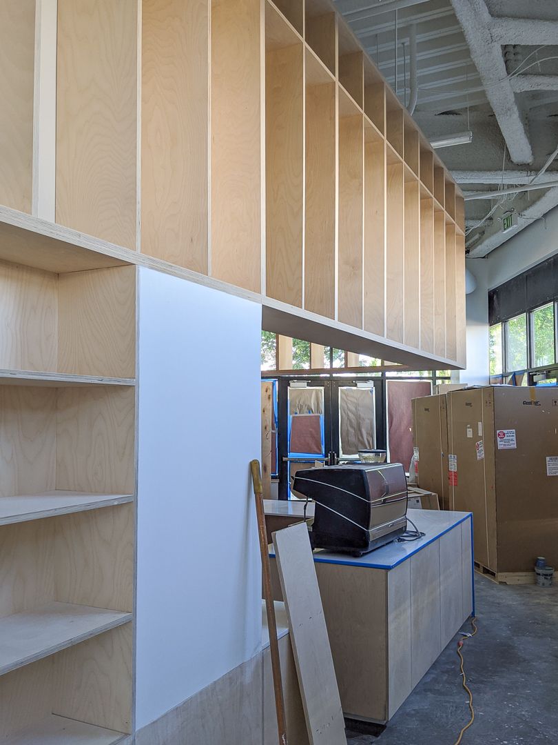 thoughtcraftarc's tweet photo. We’re very excited to see this unique, simple, and inviting café design come to life for our friends @thirdcliffbakery ! Thanks to @wiliedesignbuild and crew for pulling off the tight detailing. https://t.co/Rhdjc4SAly