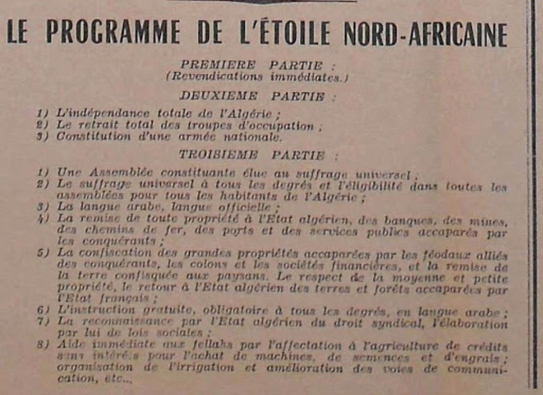 Cependant en France y avait l'étoile nord africaine, appelée aussi "étoile kabyle" par les français car la majorité de ses membres étaient kabyles et berberistes, ce parti a demandé l'indépendance de l'Algérie (je pensais pourtant que ce qui est France est forcement mauvais LOL),