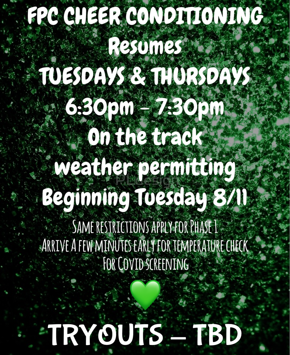 FPC_Cheer's tweet image. Cheer Conditioning Resumes
Tryouts - TBD