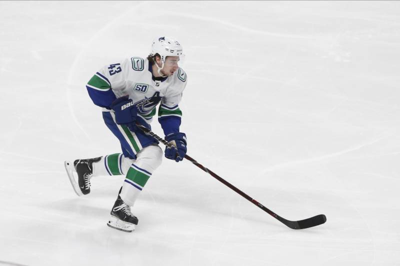 Assisting on both his team's goals vs MIN, Quinn Hughes is the youngest defenceman in <a href="/Canucks/">Vancouver Canucks</a> history (20 years, 297 days of age) to have a multi-point playoff game. He's also the 5th youngest VAN skater with 2+ assists in a PO game &amp; the 7th under 21 to have 2+ pts in a PO game