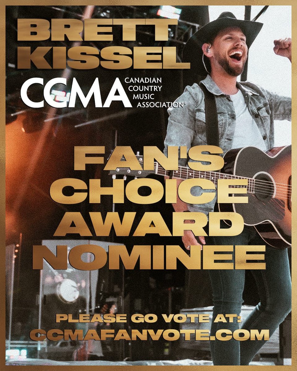 ONLY A FEW DAYS LEFT TO VOTE FOR THE @ccmaofficial “FANS’ CHOICE AWARD” — so, visit ccmafanvote.com and cast your vote!!
.
.
And I pledge, if we are lucky enough to win this, I’ll bring “OUR” Trophy 🏆 to every single show like it’s the Stanley Cup!!