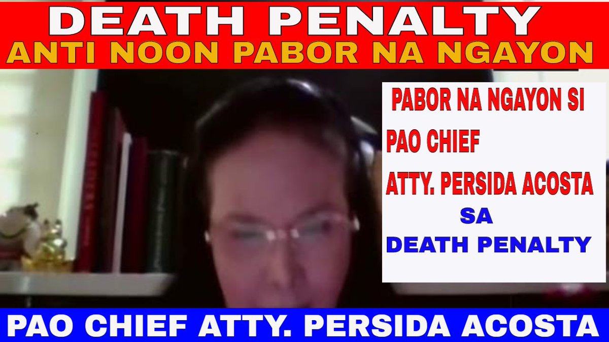 reaksyontv's tweet photo. Check out my latest video "DEATH PENALTY ANTI NOON PABOR NA NGAYON SI PAO CHIEF ATTY PERSIDA ACOSTA PUBLIC ATTORNEY OFFICE"

Watch Now: https://t.co/JUzKgfWCM4

(Posted via https://t.co/J8kBglA3M2) https://t.co/kMjuMTszUi