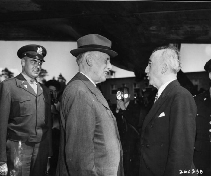 An “Interim committee," chaired by Stimson and heavily influenced by Byrnes, was established to come to a final decision about how to use the bomb. Oppenheimer warned that within 3 years, bombs would be up to 7,000 times more powerful than Fat Man, between 10 and 100 megatons.