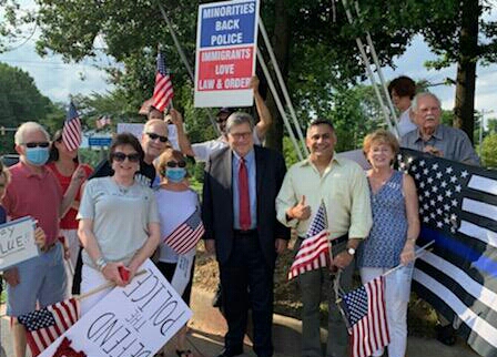 pac_american's tweet photo. A big thank you to US Attorney General William Barr for joining us at the Back the Blue Rally this afternoon in McLean.
#BackTheBlue #DoNotDefundThePolice #Virginia https://t.co/AEygJml4u4