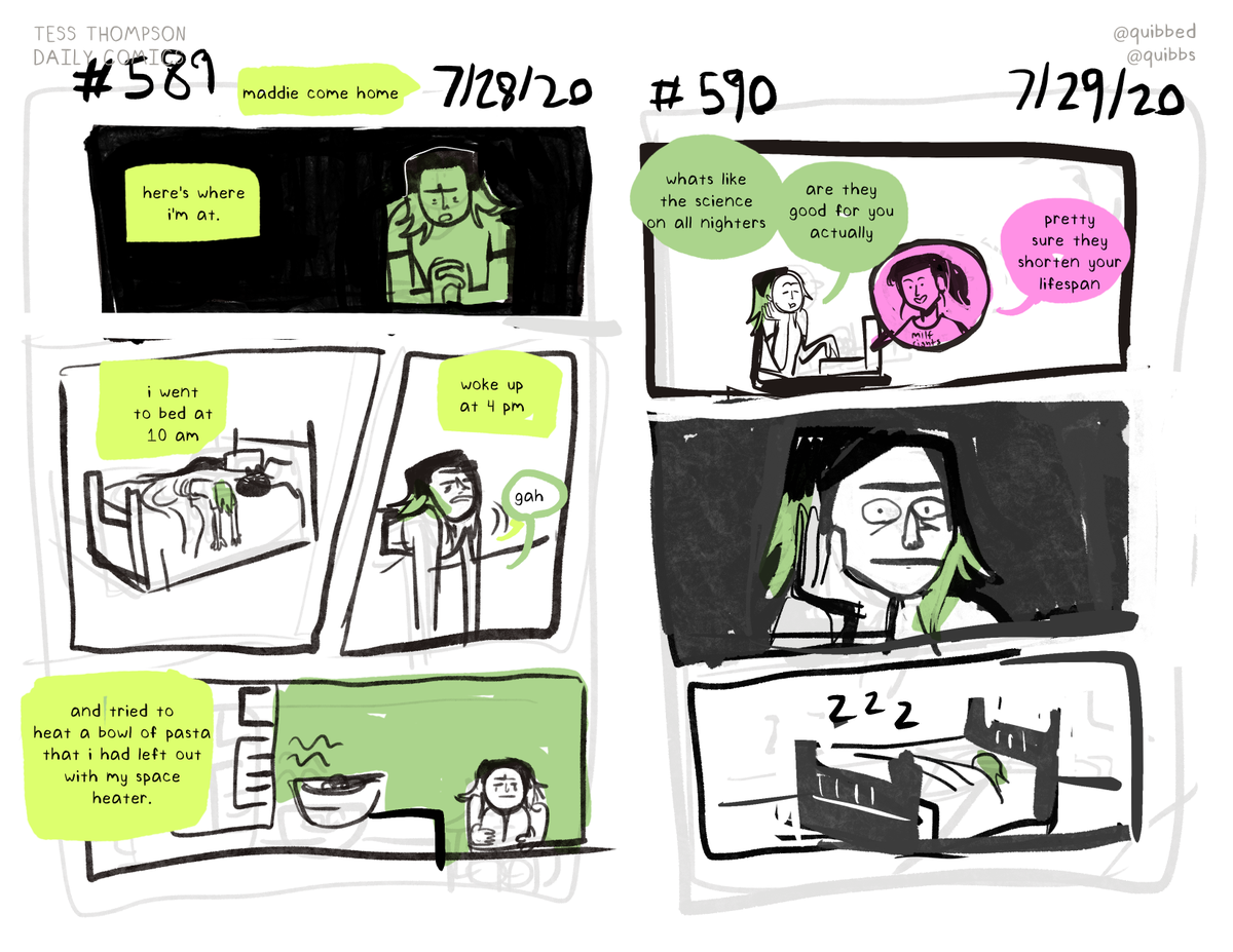 DAILIES... MY DAILY COMICS!! still catching up. this week i was alone so i was feral. anyways here's where you can read all of them!https://t.co/Z5RDjqIh0U