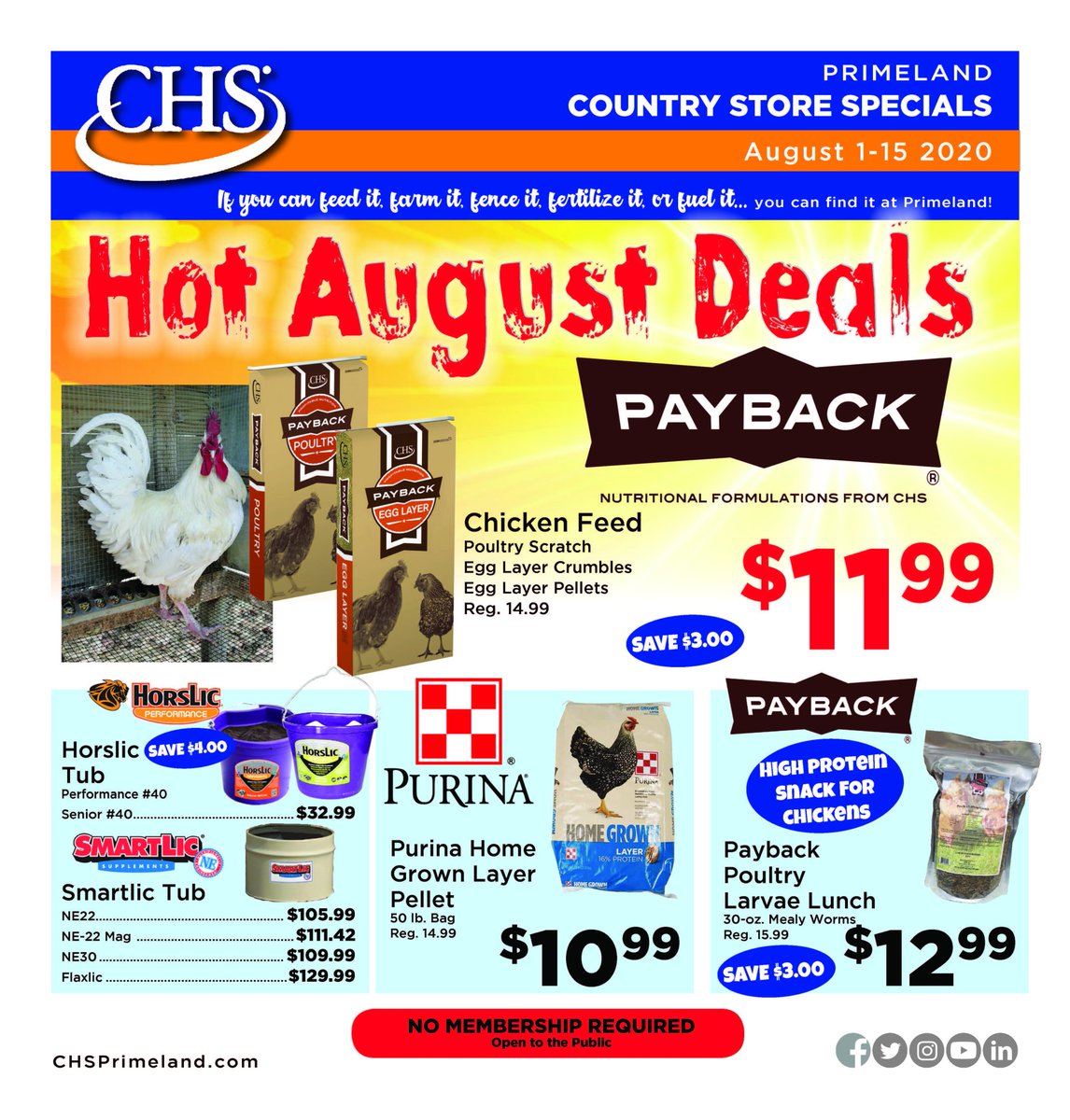 chsprimeland's tweet photo. Hot August Savings! On now at all three CHS Primeland Country Stores. Lewiston, Craigmont and Grangeville https://t.co/Z7phJGSv60
