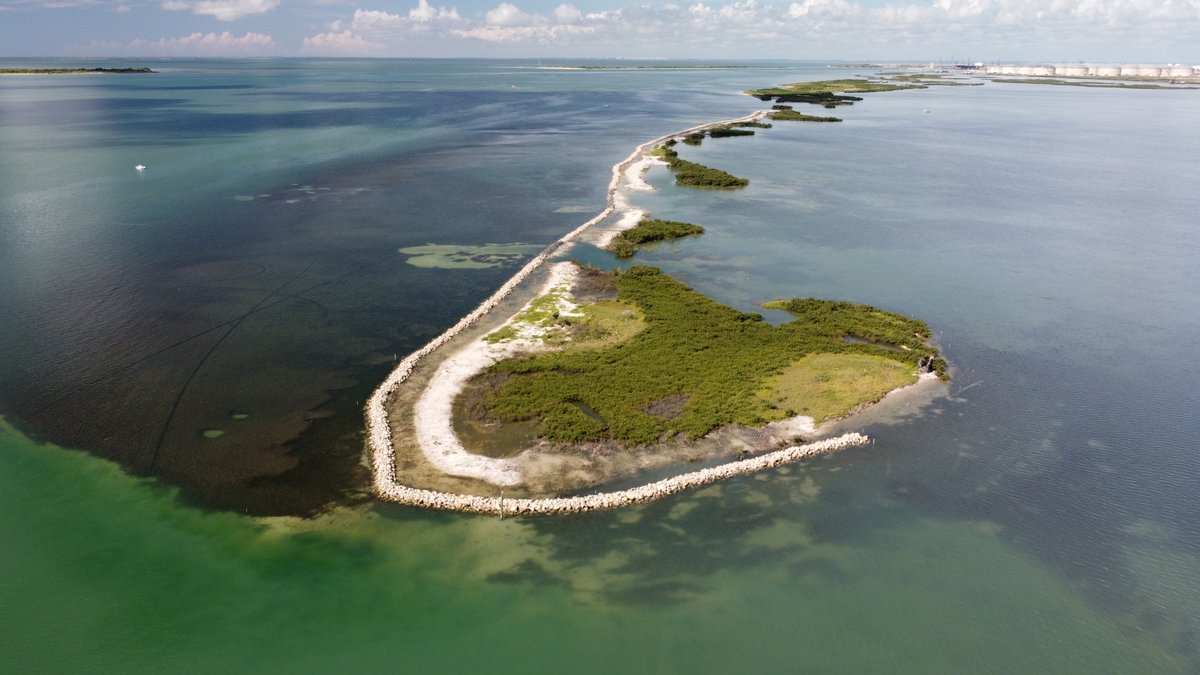 CCANational's tweet photo. CONSERVATION IN ACTION: @CCA_Texas got some incredible drone shots that show the wonderful progress on the restoration of Dagger Island!

@CCA_Texas and the @CCABCT, in partnership with @DucksUnlimited and @TPWDnews, committed $250,000 to help restore the degraded... https://t.co/7UKsF6f15q