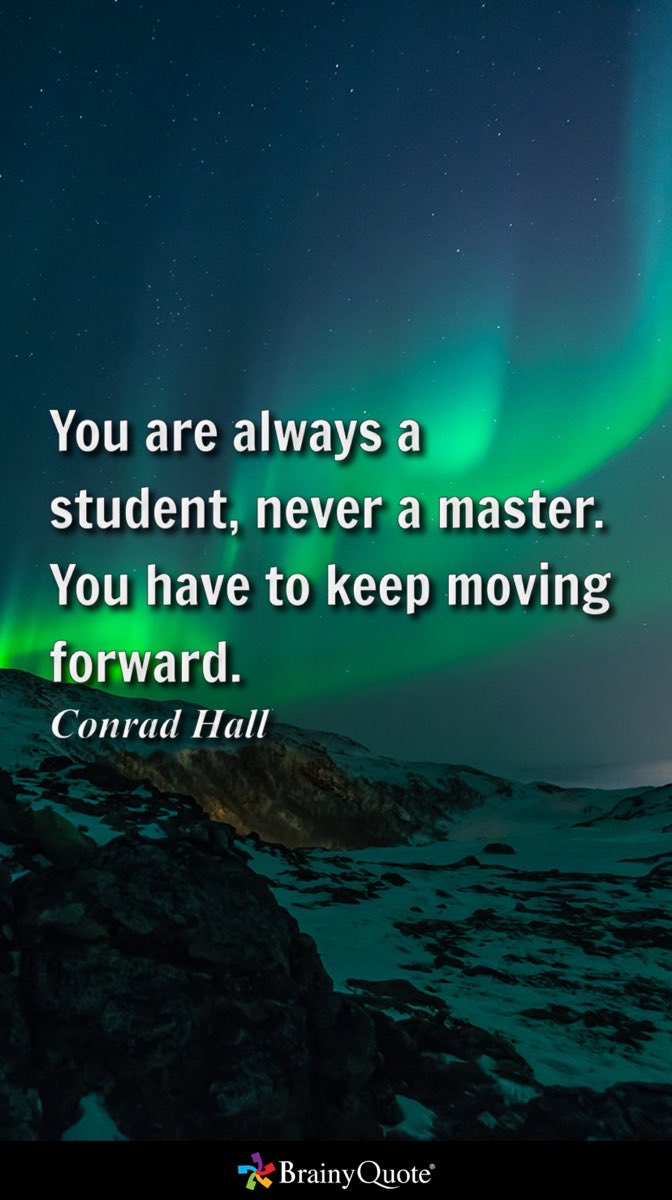 amgonza's tweet photo. Especially true now—> You are always a student, never a master. You have to keep moving forward.
- Conrad Hall #remotelearning #teachingtidbits #ThursdayThoughts  https://t.co/vvjqB2wo2p https://t.co/IONH7k4tWX