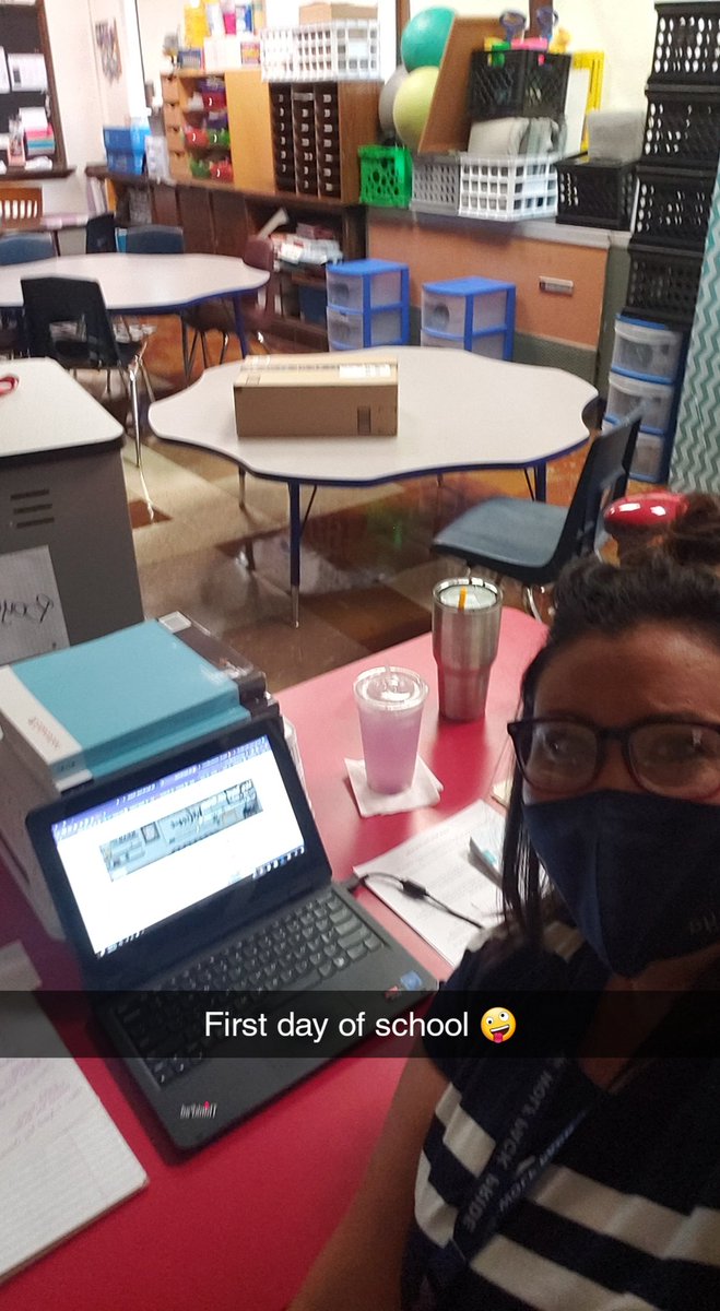 cboyd704's tweet photo. First day of school. I'm happy with how well it went despite everything. It was super quiet and a little lonely, but it was so fun to be on live lessons with my new friends. @MrsNMelody https://t.co/PzRRUhF0Aq