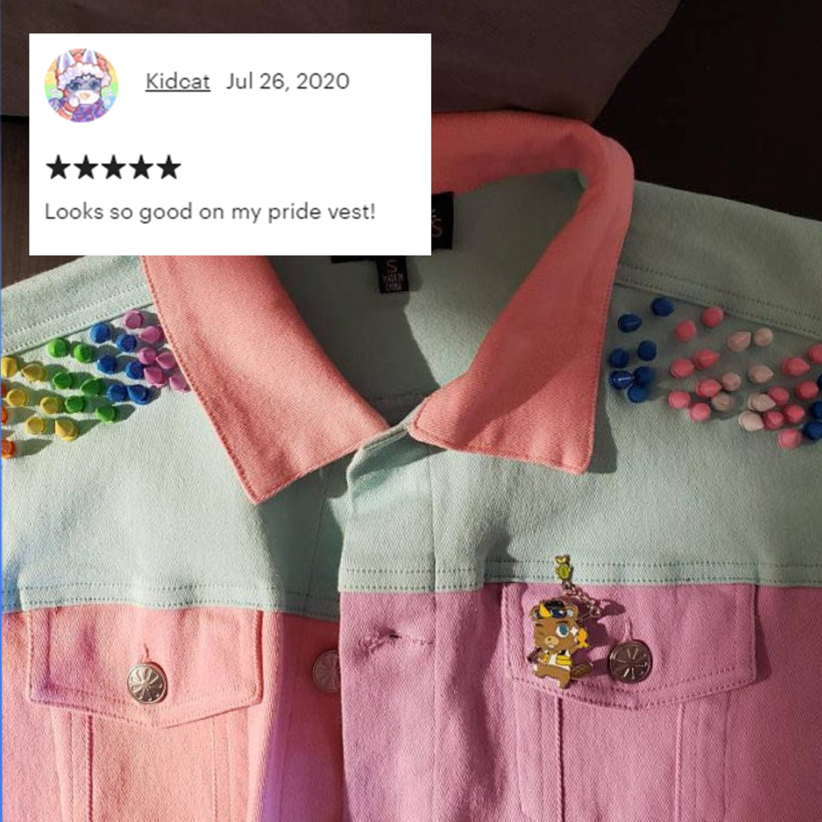 originalgeekmc's tweet photo. LOVE this cut!! 🌈❤️💛💚💙💜

★★★★★ "Looks so good on my pride vest!" Kidcat https://t.co/nv4EU3rHLu 

#etsy #LGBT #love #OGMC https://t.co/OgKA5tmoYG