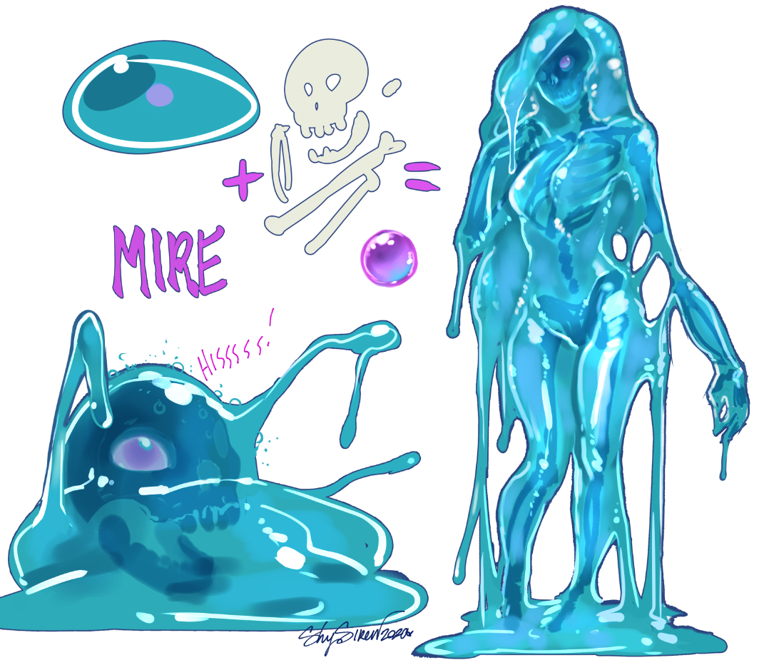 ShySiren on Twitter: "Meet my Slime, Mire.It's learned to mi