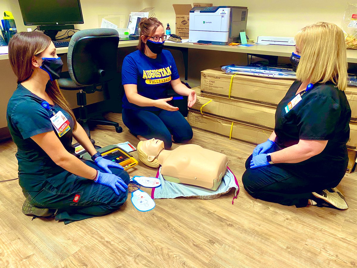 GenesisSportMed's tweet photo. Constant readiness helps us provide top care @GenesisSportMed! Life support training by @ATCsam! #readiness #genesissportsmed #gamechangers #genesishealth https://t.co/BY1Ly4zc9R