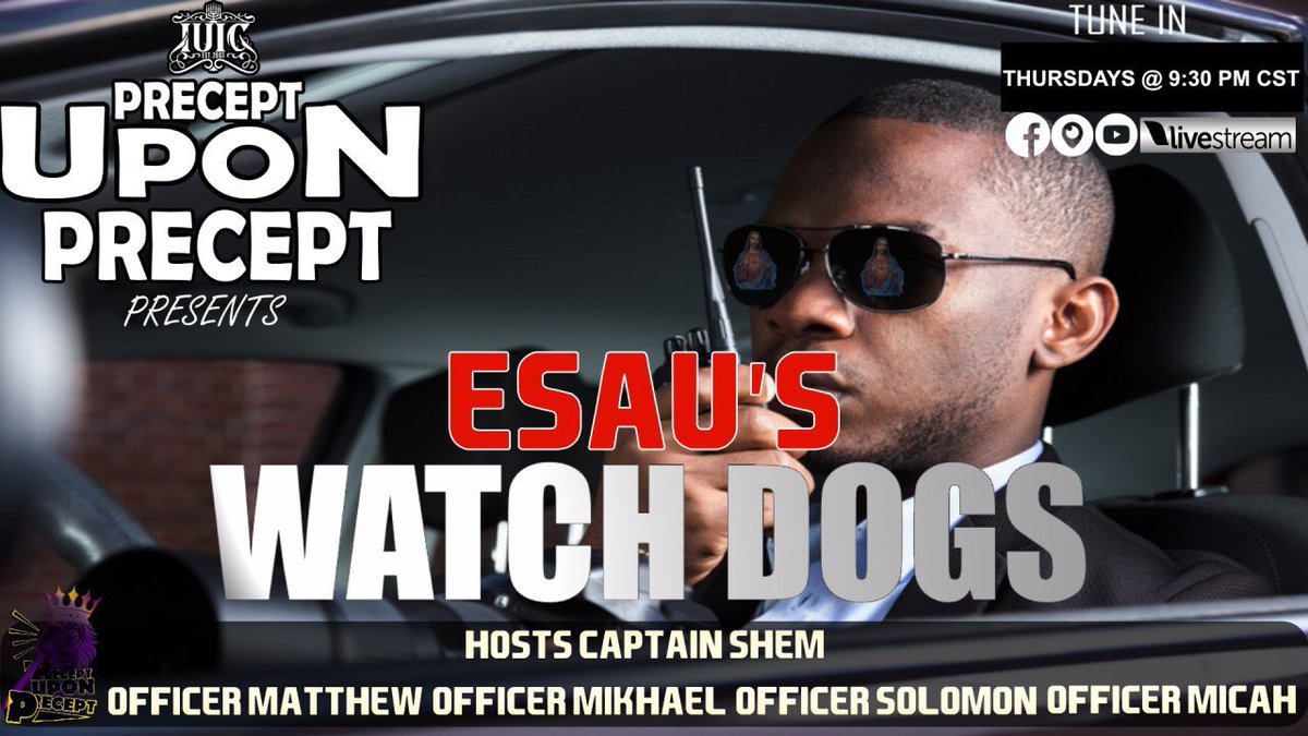 IUIC_Louisiana's tweet photo. TUNE IN TONIGHT @9:30PM CST
Radio show topic: Esau’s Watchdogs
Exposing how men like #TerryCrews, #DewayneWade, #GrandmasterJay and others will come against their own people to save Esau or help Esau’s agenda against us.
Streaming on #YOUTUBE #LIVESTREAM #PERISCOPE & #FACEBOOK https://t.co/sBHXb0viN6