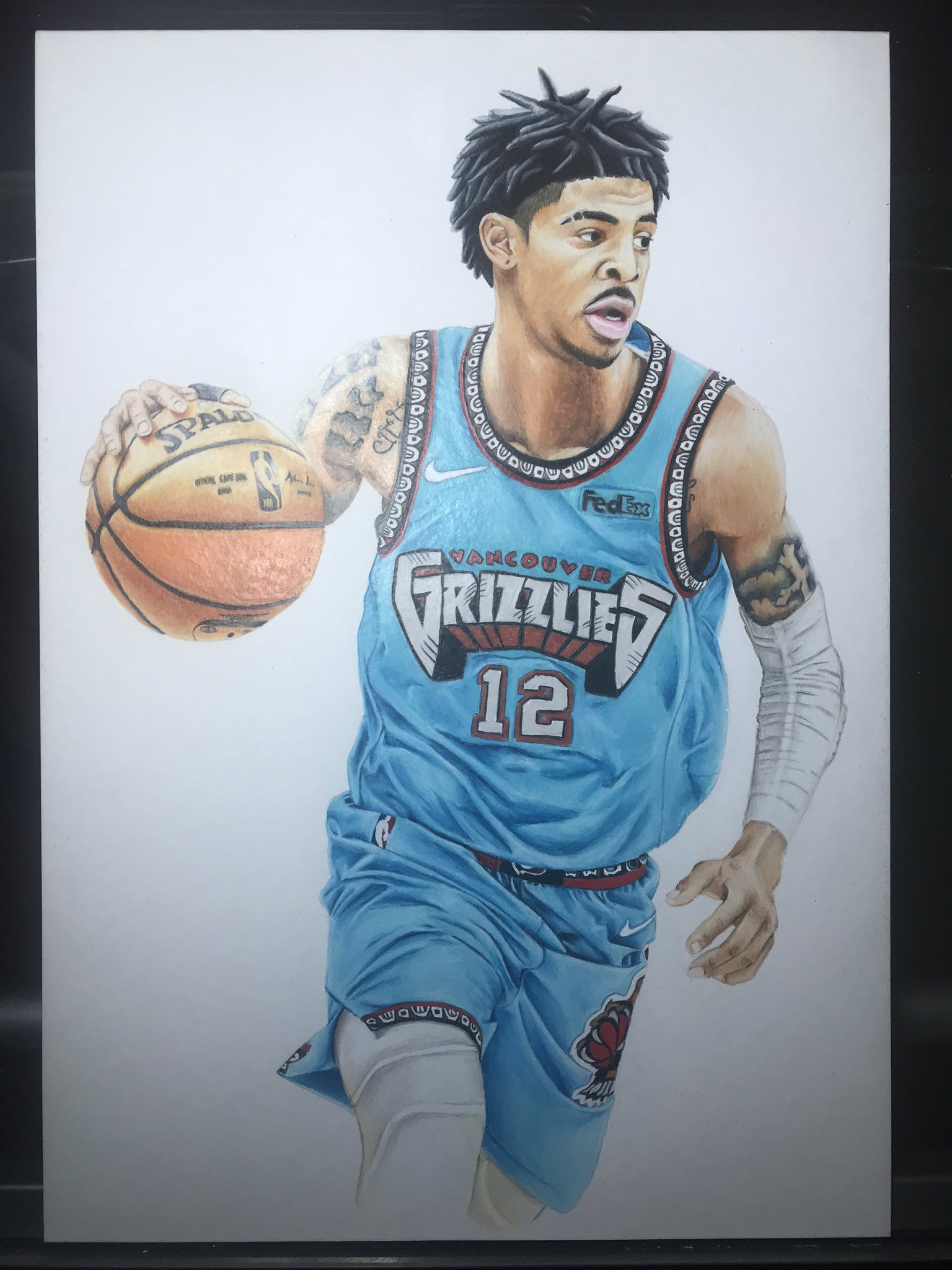 Geo Draws on X: Hey guys, this is my twitter page. I draw NBA players and  I want to share some of my progress I just finished a drawing of Ja  Morant