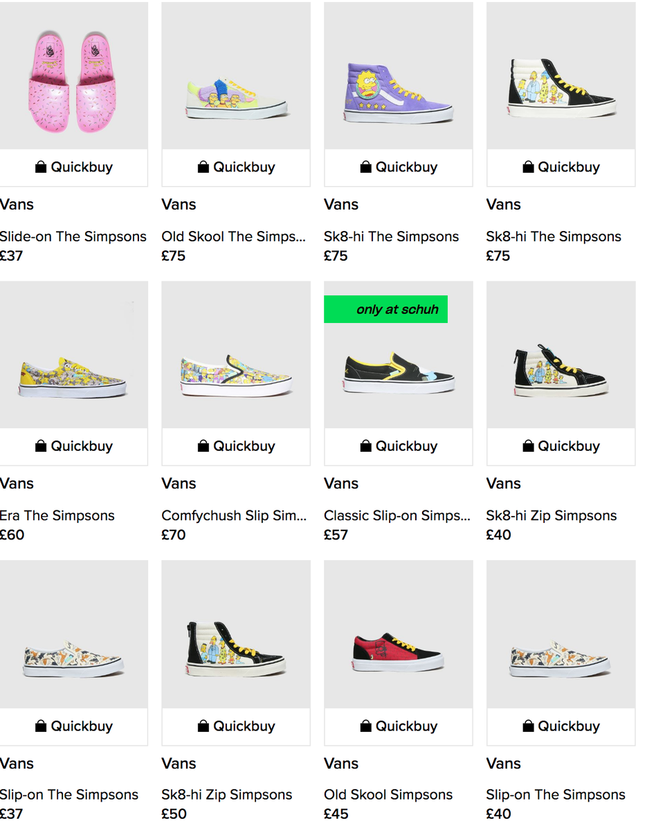 schuh vans simpsons