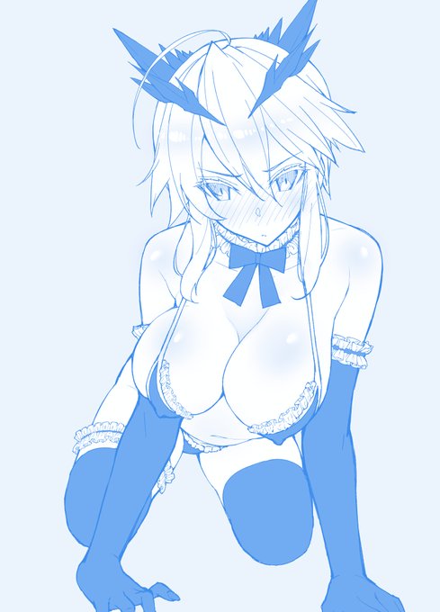 黒乳上にメイドオルタ水着を着るように命じてみた #3 本日の進捗。#FGO  #今日のらくがき 