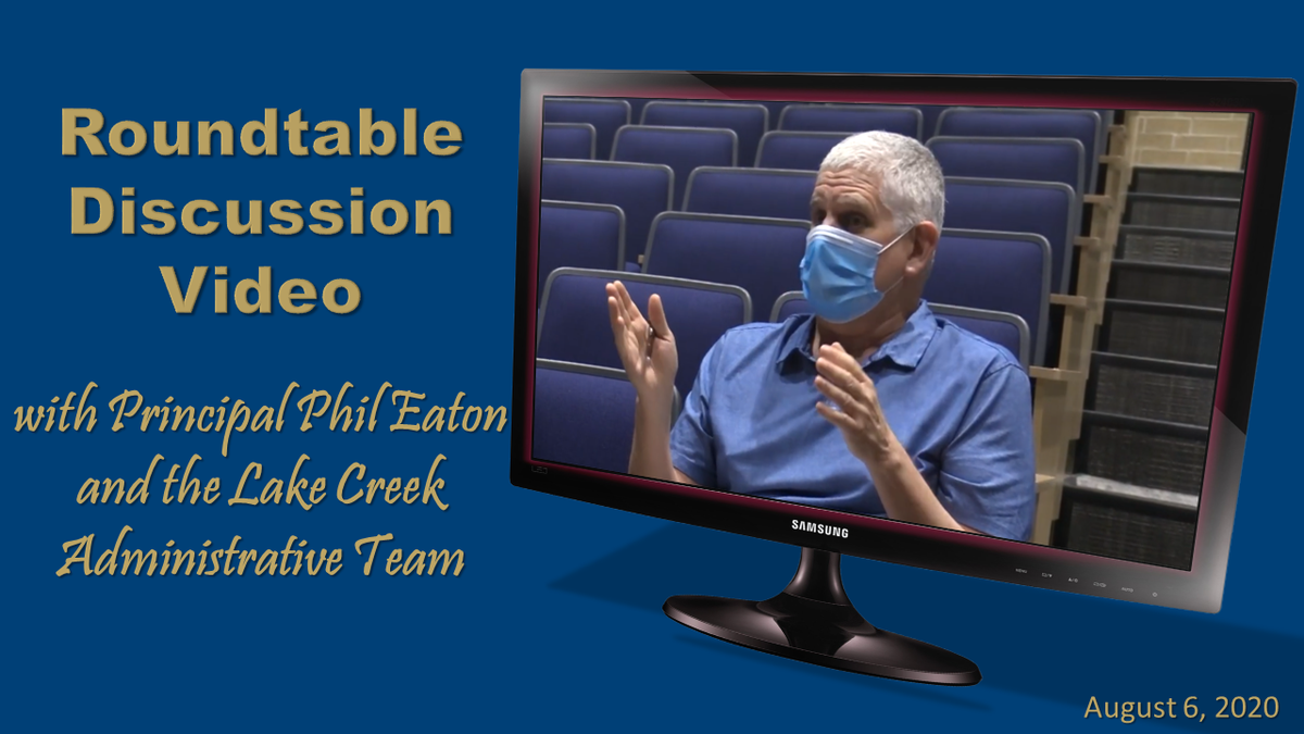 Have questions about what the 20-21 school year will look like? Principal Phil Eaton and the Lake Creek Administrative Team host a roundtable discussion to answer many of those questions.  Find the video and other information at schools.misd.org/page/lchs.BOYI…
